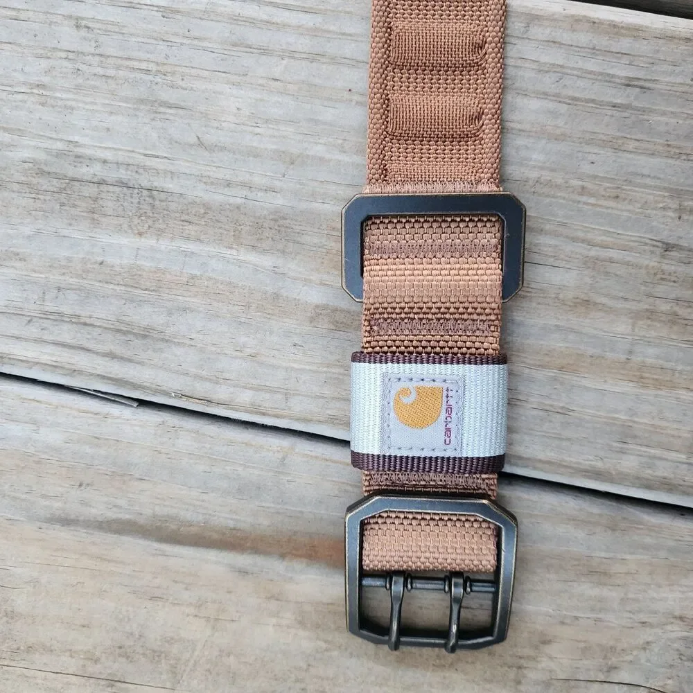 NWOT Carhartt Brown Dog Collar Nylon Reflective Wide 1.5